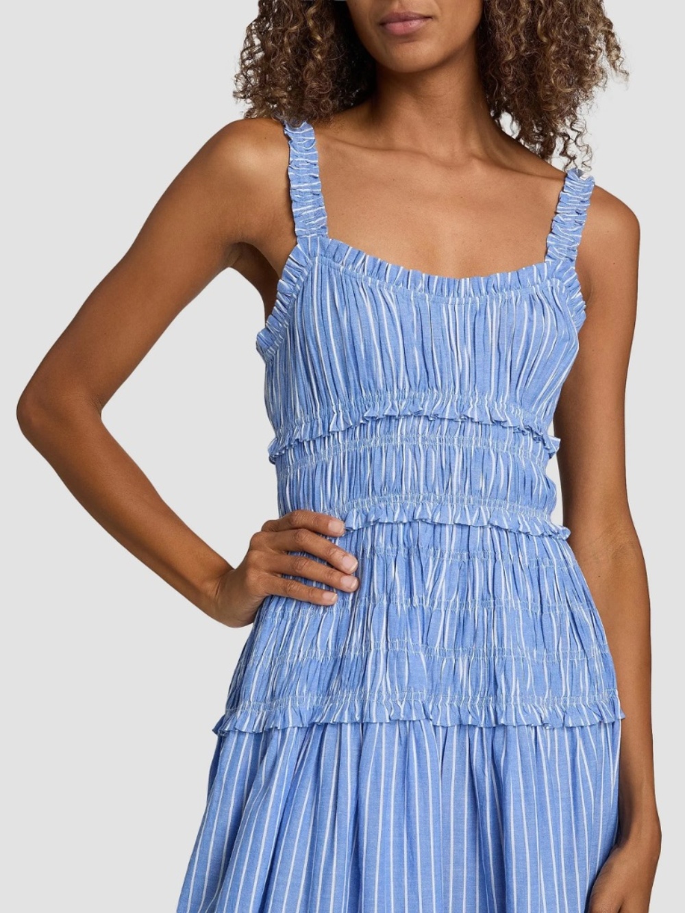 DOEN Marianne Dress in Blue Deauville Stripe